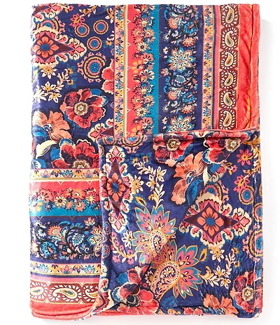 JOHNNY WAS Laurel Canyon Emanuela Cozy Reversible Throw Blanket