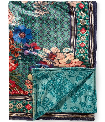 JOHNNY WAS Laurel Canyon Lorette Scarf Cozy Reversible Throw Blanket