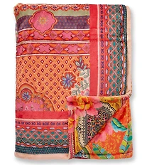 JOHNNY WAS Laurel Canyon Tami Scarf Cozy Reversible Throw Blanket