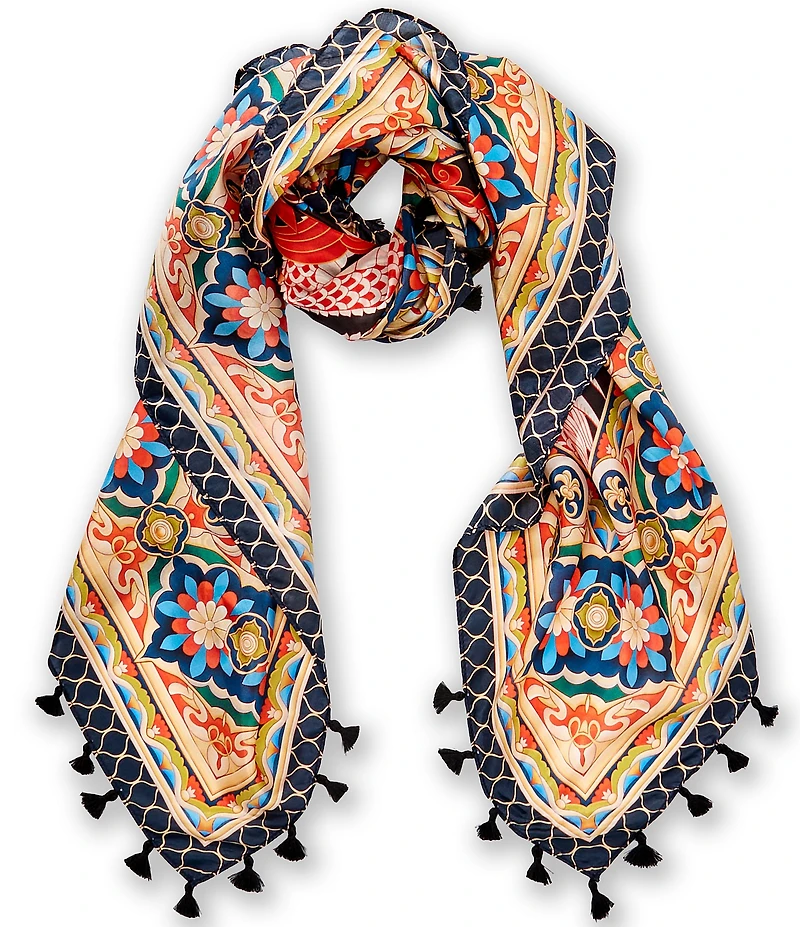 JOHNNY WAS Levi Print Silk Square Scarf