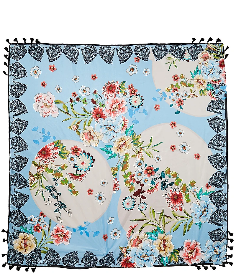 JOHNNY WAS Lewisia Print Silk Square Scarf