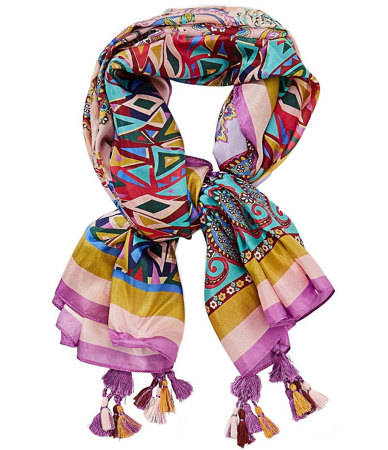 JOHNNY WAS Magaly Print Silk Square Scarf
