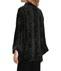 JOHNNY WAS Merhawi Reversible Print to Solid Burnout Velvet Kimono Jacket
