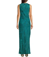 JOHNNY WAS Mira Velvet Burnout V-Neck Sleeveless Maxi Dress
