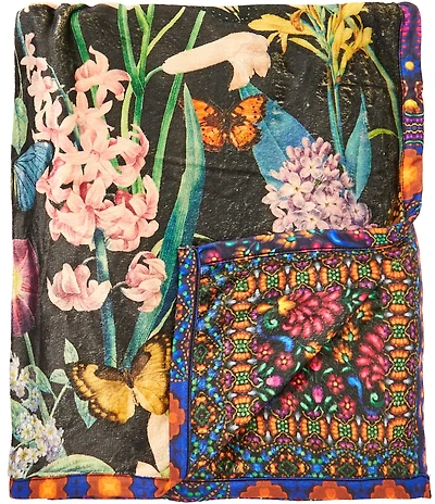 JOHNNY WAS Monarch Travel Reversible Cozy Blanket