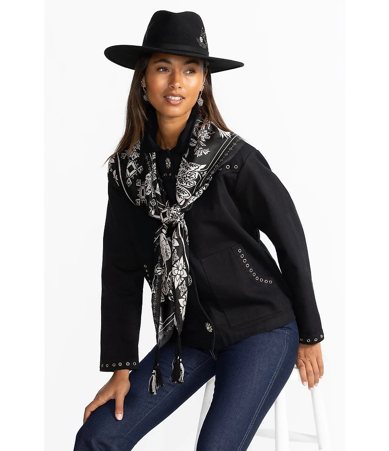 JOHNNY WAS Myna Printed Silk Square Scarf