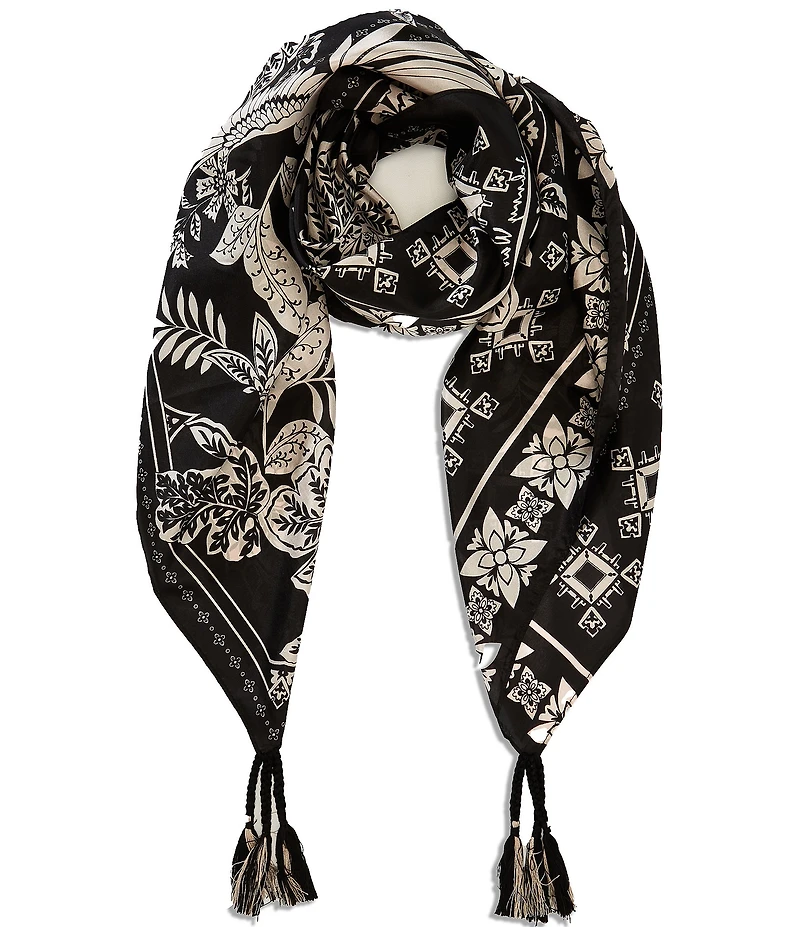 JOHNNY WAS Myna Printed Silk Square Scarf