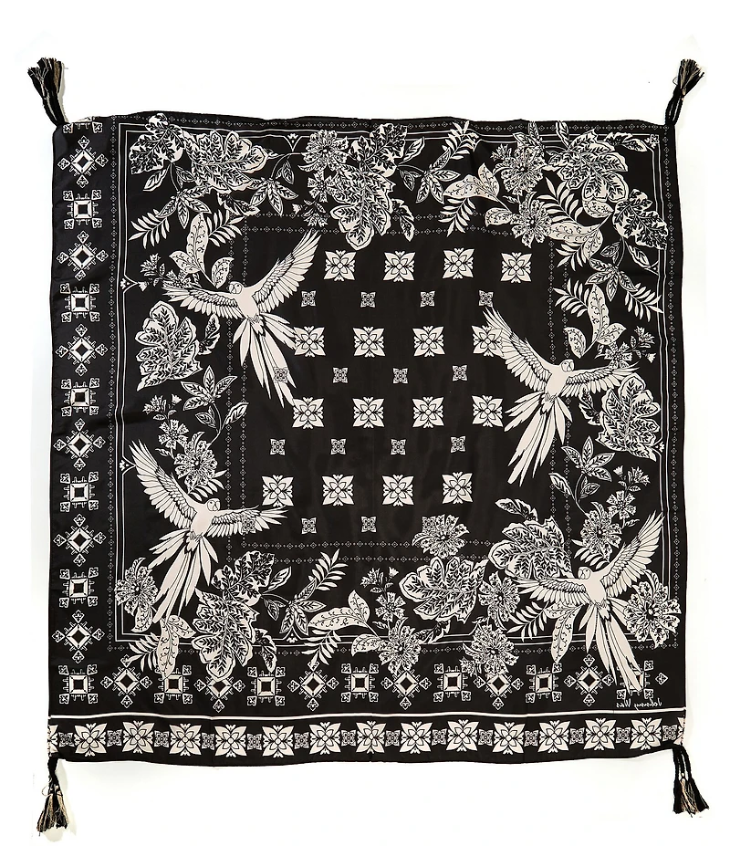 JOHNNY WAS Myna Printed Silk Square Scarf