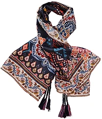 JOHNNY WAS Padma Print Silk Square Scarf
