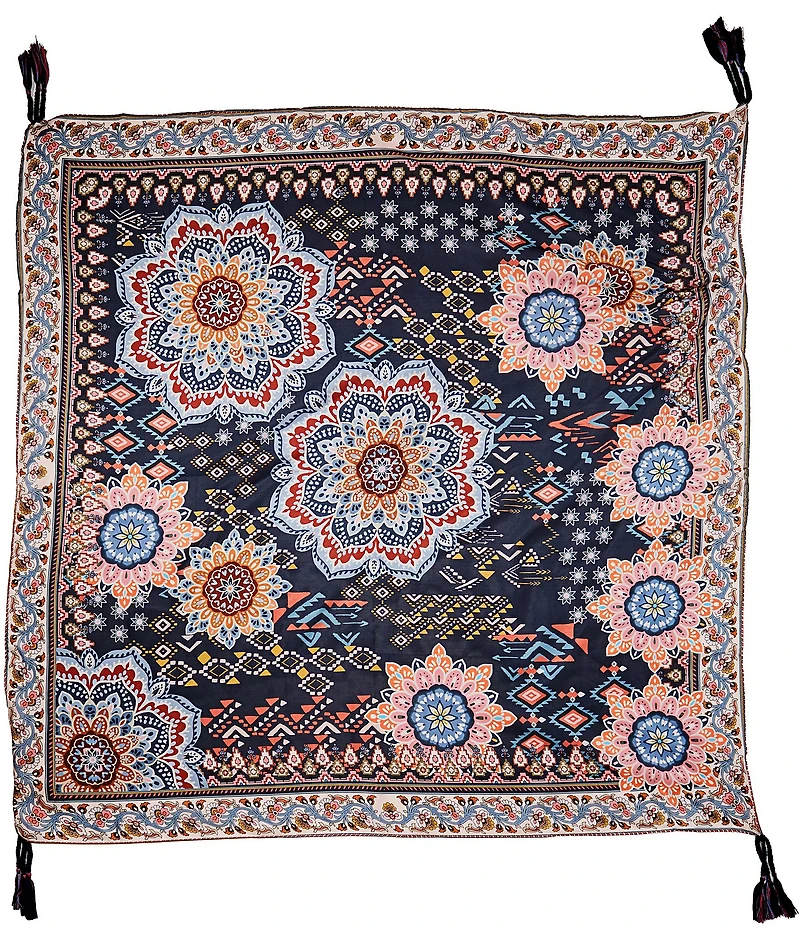JOHNNY WAS Padma Print Silk Square Scarf