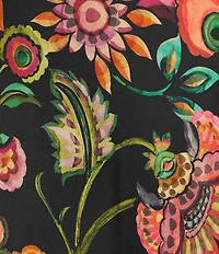 JOHNNY WAS Plus Tha Janie Favorite Valley Of The Fleurs Floral Print V-Neck Cap Sleeve Dress