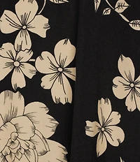 JOHNNY WAS Redland Favorite Bamboo Stretch Knit Floral Print V-Neck Short Sleeve Tee Shirt