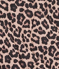 JOHNNY WAS Reversible Floral to Leopard Print Quilted Stand Collar Long Sleeve Cropped Puffer Jacket