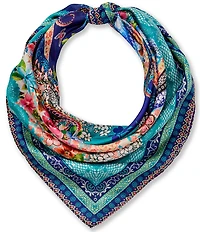 JOHNNY WAS Romana Floral Print Silk Square Scarf