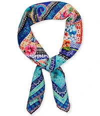 JOHNNY WAS Romana Floral Print Silk Square Scarf
