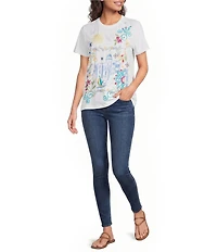 JOHNNY WAS Santorini Coastline Embroidered Crew Neck Short Sleeve Tee