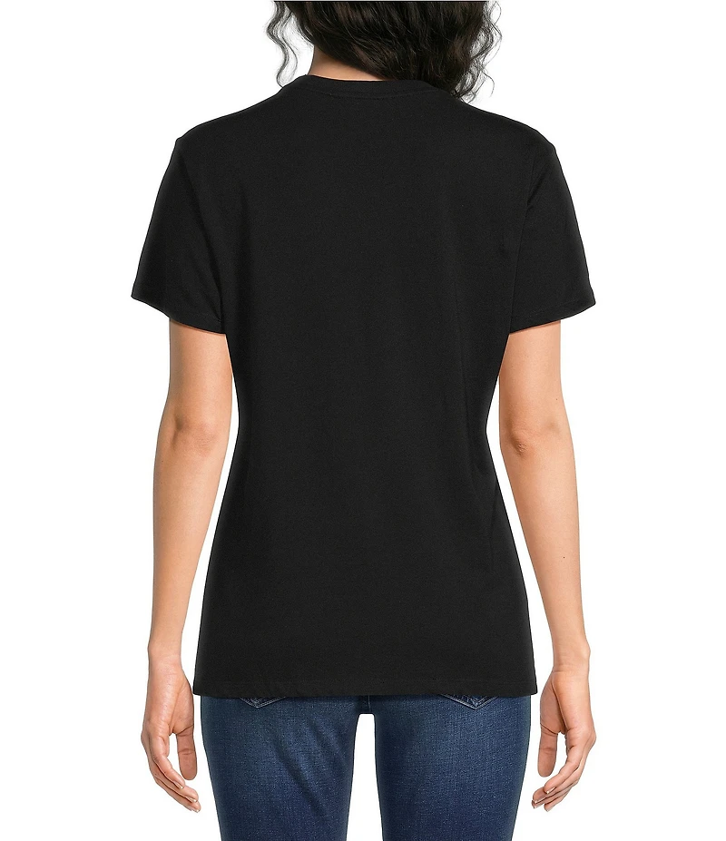 JOHNNY WAS Santorini Coastline Embroidered Crew Neck Short Sleeve Tee
