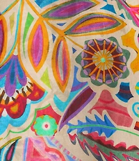 JOHNNY WAS Silk Filaree Gillian Mix Reversible Print Coordinating Open Front 3/4 Sleeve Kimono