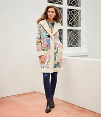 JOHNNY WAS Sunrise Favorite Patchwork Floral Geo Print Long Sleeve Tee Shirt