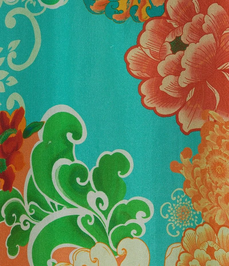 JOHNNY WAS The Audrey Edenia Floral Scarf Print Point Collar Long Sleeve Button-Front Shirt