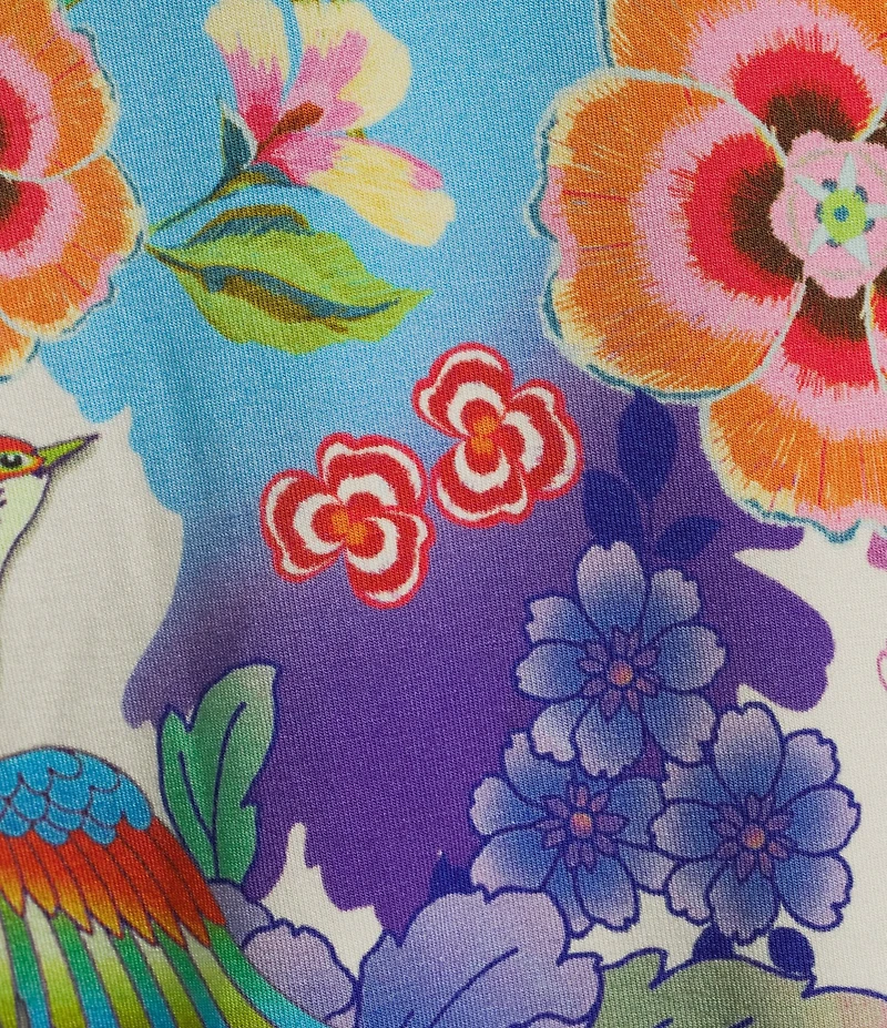 JOHNNY WAS The Janie Favorite Mcdreamer Print V-Neck Short Sleeve Tee