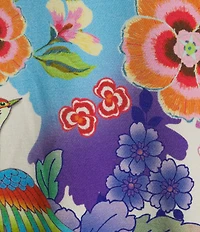 JOHNNY WAS The Janie Favorite Mcdreamer Print V-Neck Short Sleeve Tee