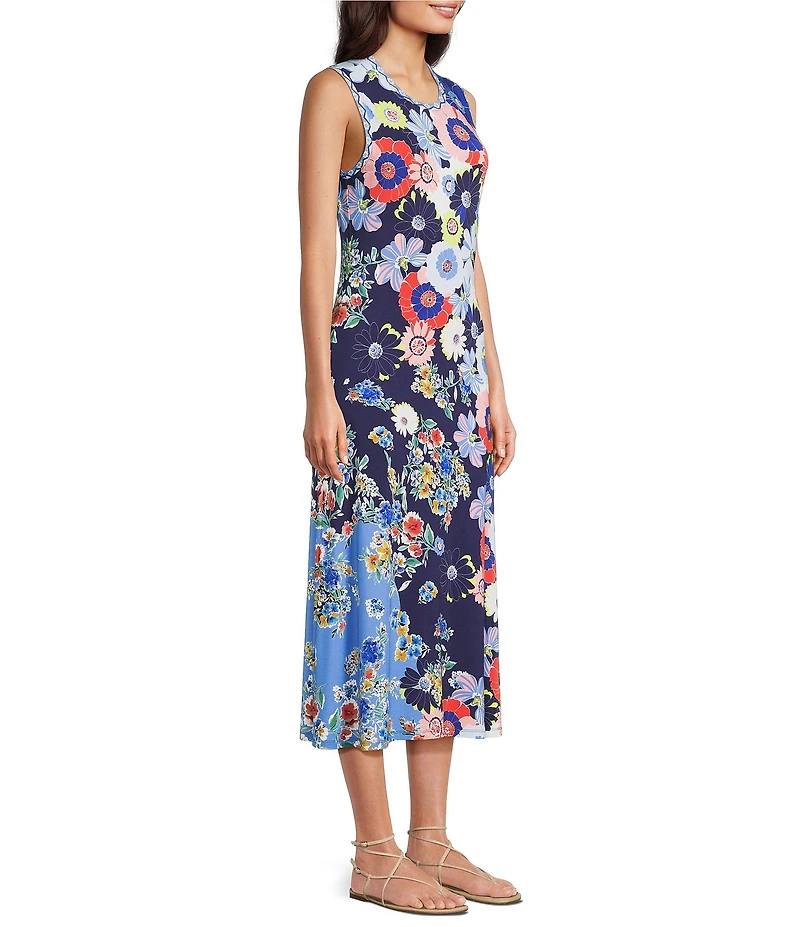 JOHNNY WAS The Janie Favorite Tiana Scarf Print Crew Neck Sleeveless Dress