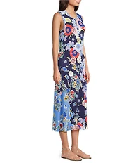 JOHNNY WAS The Janie Favorite Tiana Scarf Print Crew Neck Sleeveless Dress