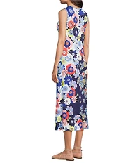 JOHNNY WAS The Janie Favorite Tiana Scarf Print Crew Neck Sleeveless Dress