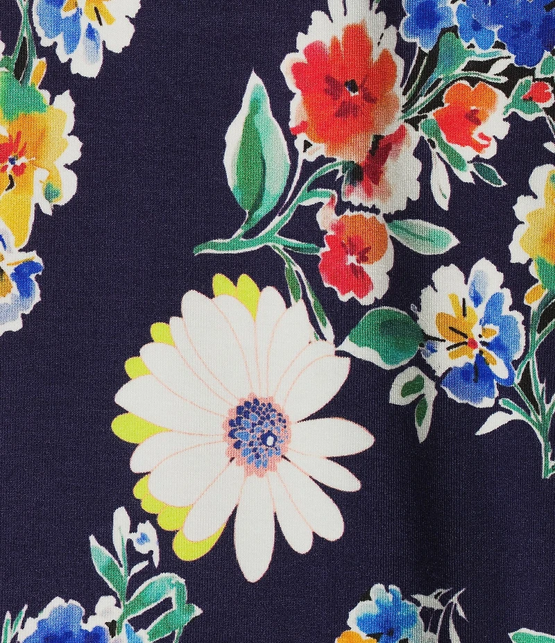 JOHNNY WAS The Janie Favorite Tiana Scarf Print V-Neck Short Sleeve Tee