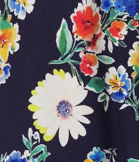 JOHNNY WAS The Janie Favorite Tiana Scarf Print V-Neck Short Sleeve Tee