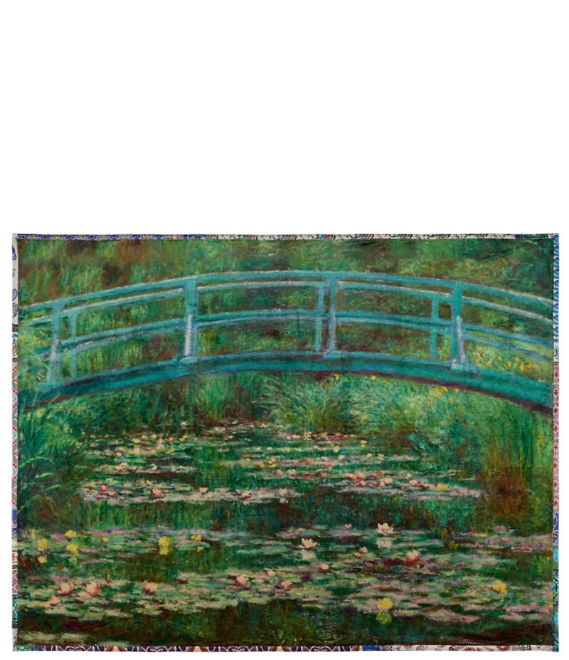 JOHNNY WAS The Japanese Footbridge Travel Reversible Cozy Blanket