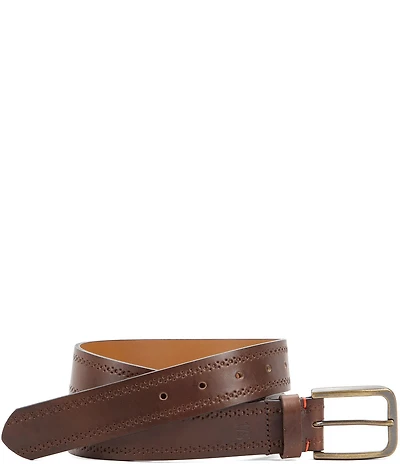 Johnston & Murphy 175th Brogue Detail Leather Belt