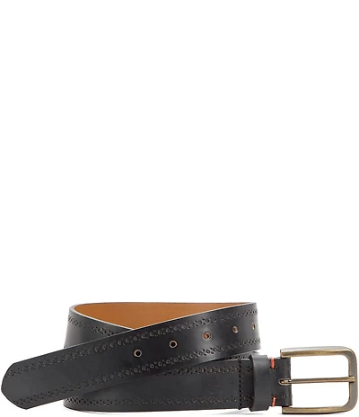 Johnston & Murphy 175th Brogue Detail Leather Belt