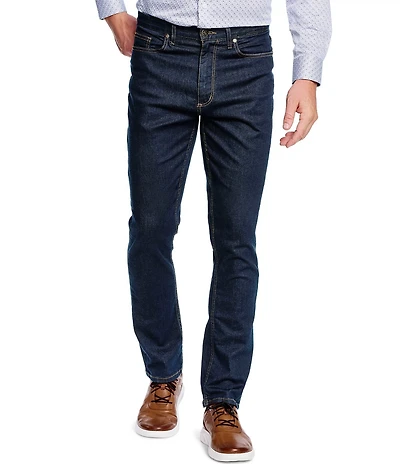 Johnston & Murphy 5-Pocket Regular Fit Tapered Leg Washed Stretch Denim Jeans