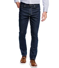 Johnston & Murphy 5-Pocket Regular Fit Tapered Leg Washed Stretch Denim Jeans