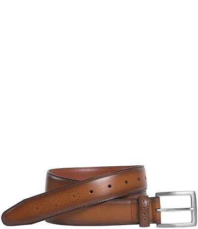 Johnston & Murphy Boys' Full-Grain Burnished Perforated Leather Belt