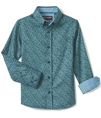 Johnston & Murphy Big Boys 8-20 Long Sleeve Bubble Print Shirt