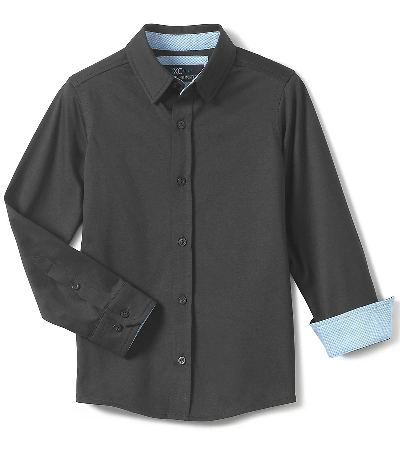 Johnston & Murphy Big Boys 8-20 Long Sleeve XC Flex® Solid Woven Shirt