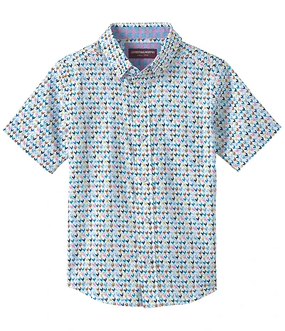 Johnston & Murphy Big Boys 8-20 Short Sleeve Rooster Print Shirt