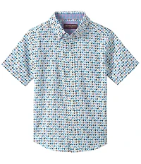 Johnston & Murphy Big Boys 8-20 Short Sleeve Rooster Print Shirt