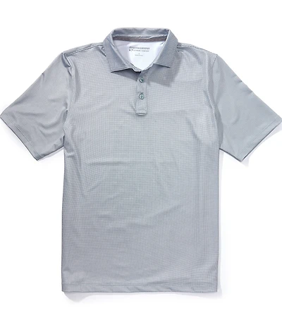 Johnston & Murphy Blu XC+ Ace Gingham Performance Stretch Short Sleeve Polo Shirt