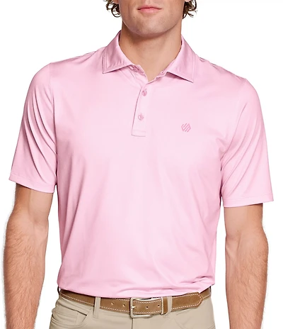 Johnston & Murphy Blu XC+ Ace Gingham Performance Stretch Short Sleeve Polo Shirt