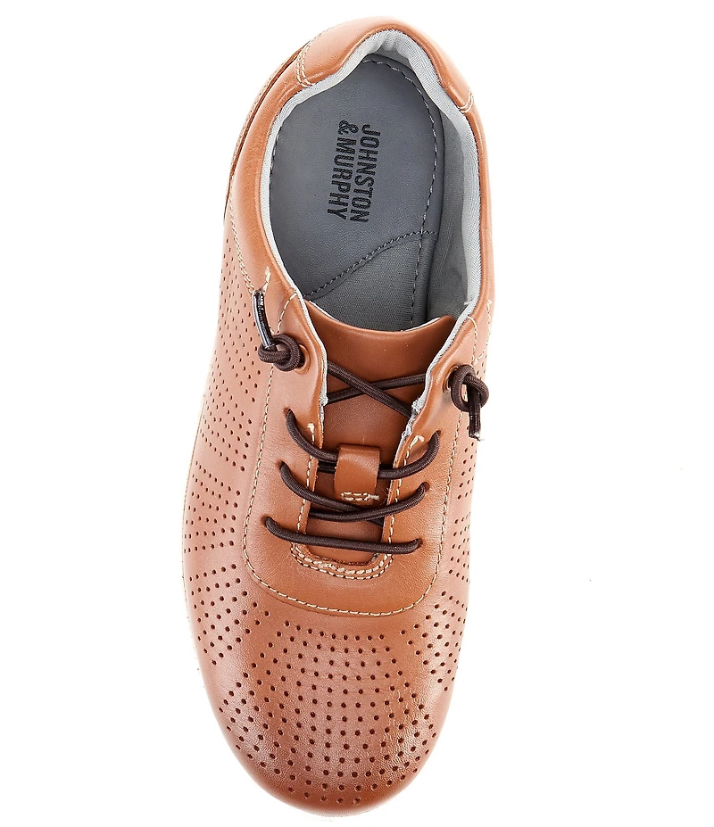 Johnston & Murphy Boys' Activate U-Throat Perforated Leather Lace Up Sneakers (Youth)