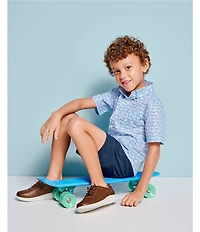 Johnston & Murphy Boys' Activate U-Throat Perforated Leather Lace Up Sneakers (Youth)