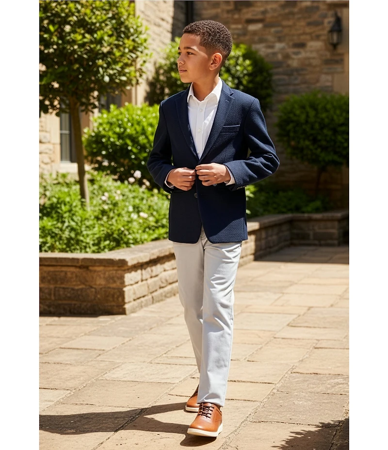 Johnston & Murphy Boys' Activate U-Throat Perforated Leather Lace Up Sneakers (Youth)