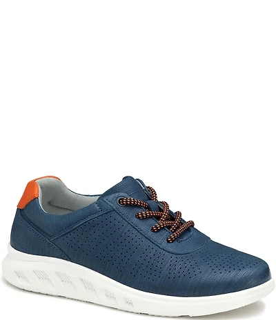 Johnston & Murphy Boys' Activate Perforated Leather U-Throat Lace Up Sneakers (Youth)