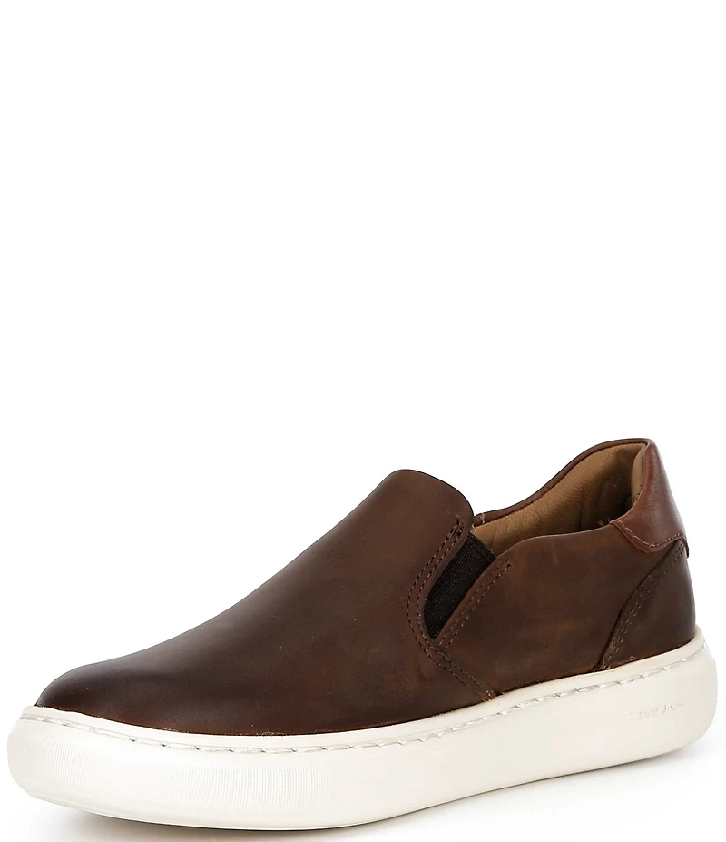 Johnston & Murphy Boy's Anders Leather Slip On Sneakers (Youth)