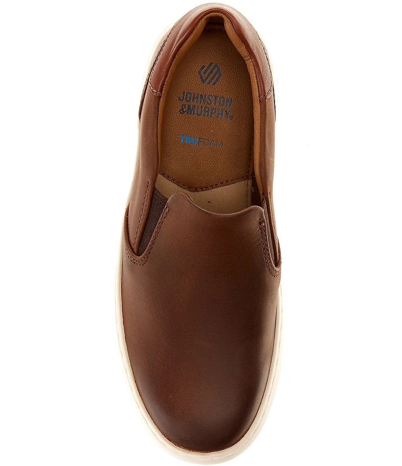 Johnston & Murphy Boy's Anders Leather Slip On Sneakers (Youth)
