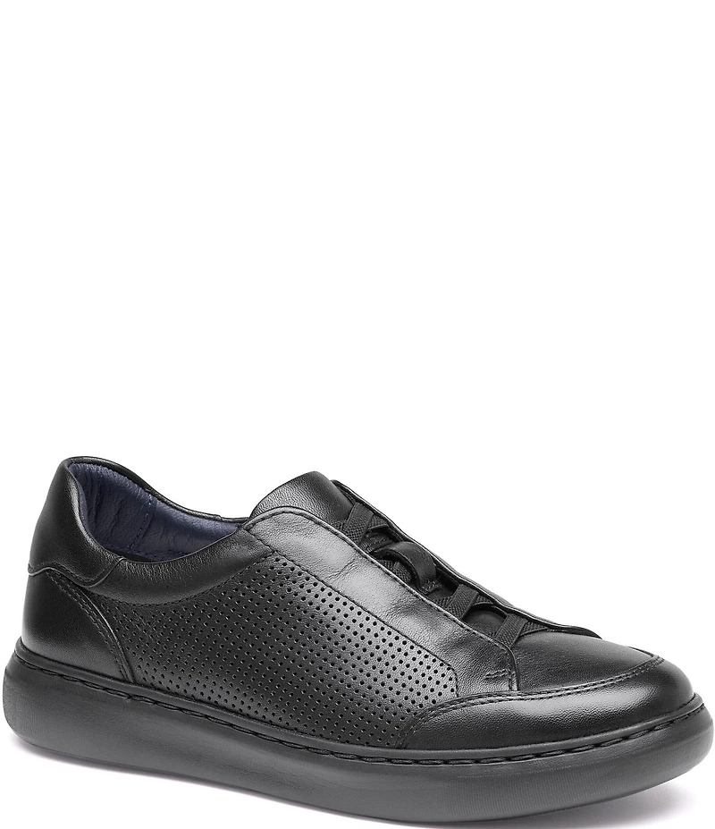 Johnston & Murphy Boys' Anders Leather Stretch Lace Sneakers (Youth)